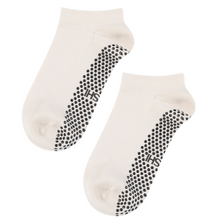 Load image into Gallery viewer, Full foot socks ankle high with grips for Pilates in ivory colour Shashi