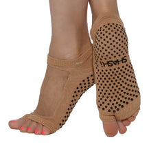 Charger l'image dans la galerie, nude open toe non-slip socks for pilates yoga and barre workout