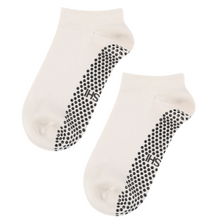 Load image into Gallery viewer, Full foot socks ankle high with grips for Pilates in ivory colour Shashi
