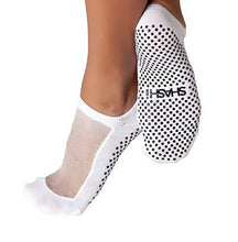 Load image into Gallery viewer, white grip socks with mesh on the upper part of the feet
