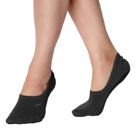 low full coverage women grip socks black