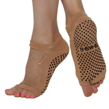 Lade das Bild in den Galerie-Viewer, open split toe socks with grips on the bottom and mesh  with sparkles on the top of feet

